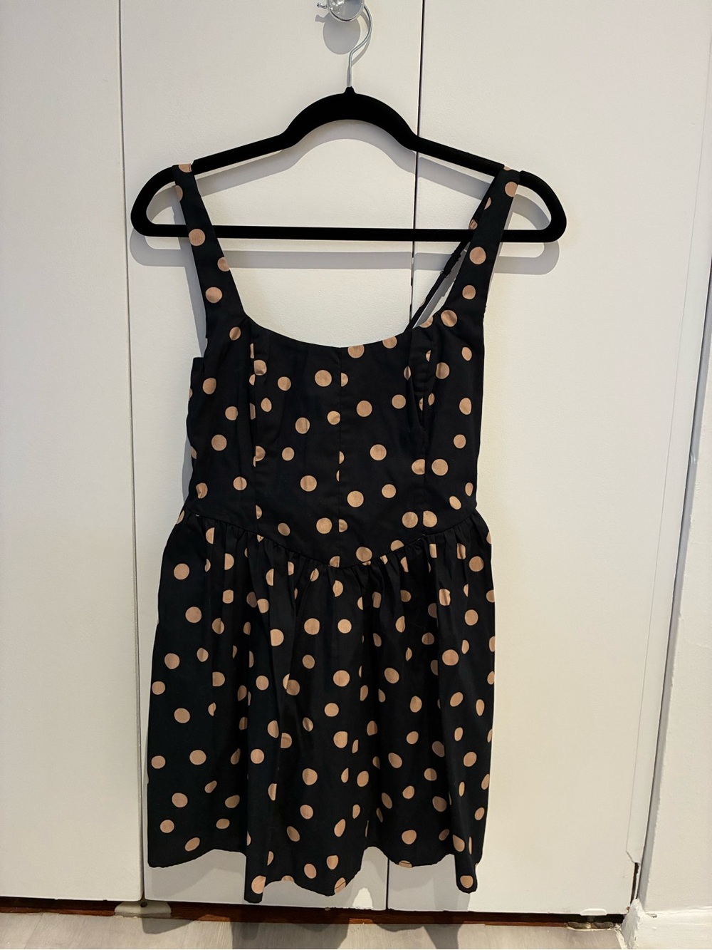 Abercrombie & Fitch Black Dress with Tan Polka Dots